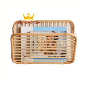 Soporte de revista de ratán natural ecológico, muebles de oficina, colgante de pared de salón, diseño ajustable, decoración del hogar - Product Image 1