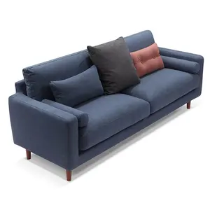 Mid-Century Modern Design Style Dark Blue Color Fabric Living Room Chesterfield Sofa With Custom Colors