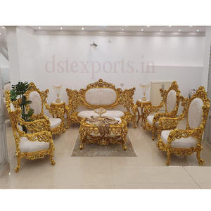 Ensemble de canapés de salon au design fabuleux Maharaja, ensemble de canapés au design royal Maharaja, meubles Maharaja en teck sculpté à la main de luxe, États-Unis - Product Image 1