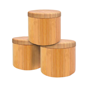 Boîte à épices en bois de forme ronde Boîte à épices avec ustensiles de cuisine de qualité supérieure Boîte à sel et poivre - Product Image 3