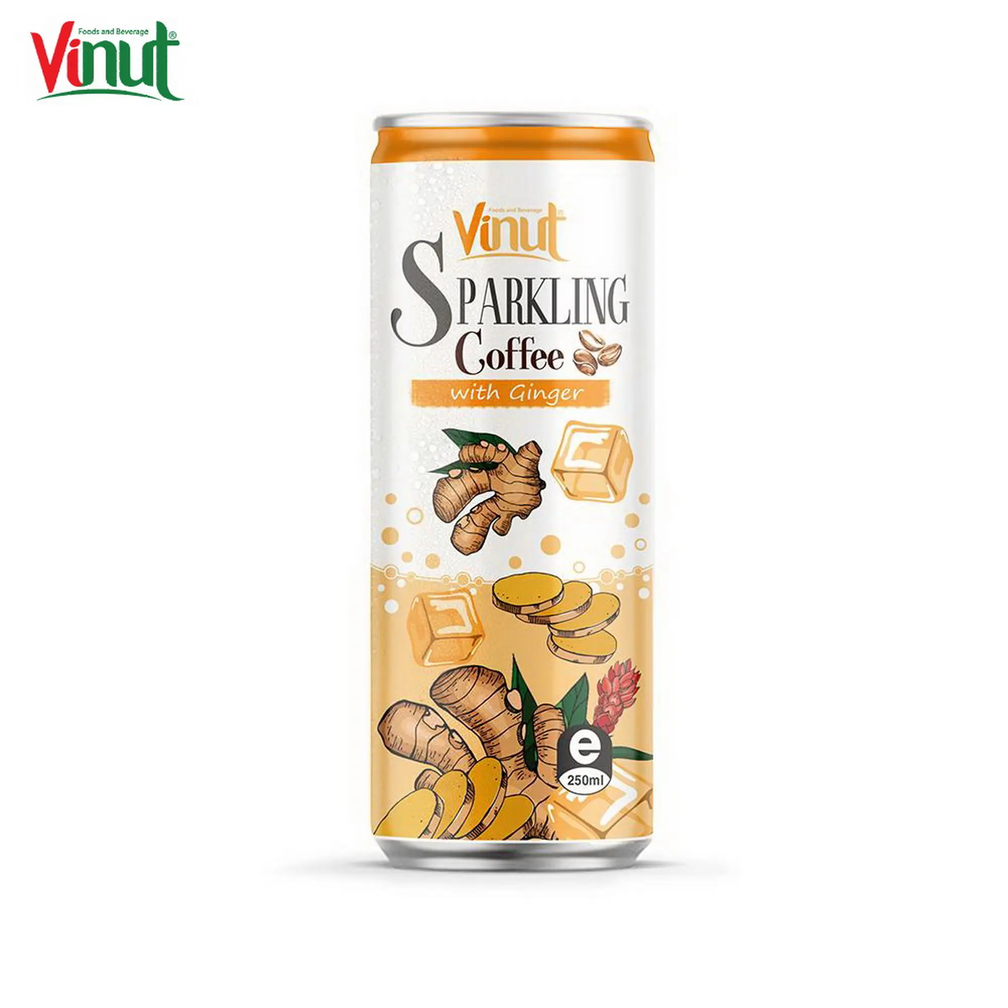 250ml VINUT Può (In Scatola) OEM acqua Frizzante Caffè con Ginger Produttore Senza conservanti