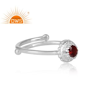 Natural <b>Garnet</b> Gemstone <b>Ring</b> Jewelry Wholesaler Solid 925 <b>Silver</b> Stackable Women's <b>Ring</b> Jewelry Manufacturer - Product Image 3