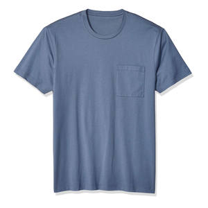 เสื้อยืดคอกลมแขนสั้นสำหรับผู้ชายเสื้อยืดคอกลมมีกระเป๋าหน้าอกดีไซน์เรียบ - Product Image 2