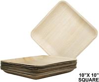 VENTE FLASH Assiettes jetables en feuilles d'arec 100% organiques, écologiques et biodégradables, design classique, marque I&JLLC, pour fêtes et camping