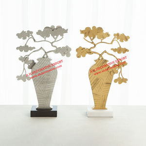 Escultura abstracta de oro para sala de estar, escultura de vajilla moderna para decoración de boda, escultura decorativa de flores para el hogar - Product Image 6