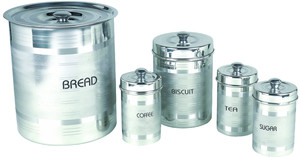 Prix de gros NEELKANTH/MAXFRESH Ensemble de récipients de stockage de café hermétiques en acier inoxydable pour thé et sucre, capacité 3-6L - Product Image 5