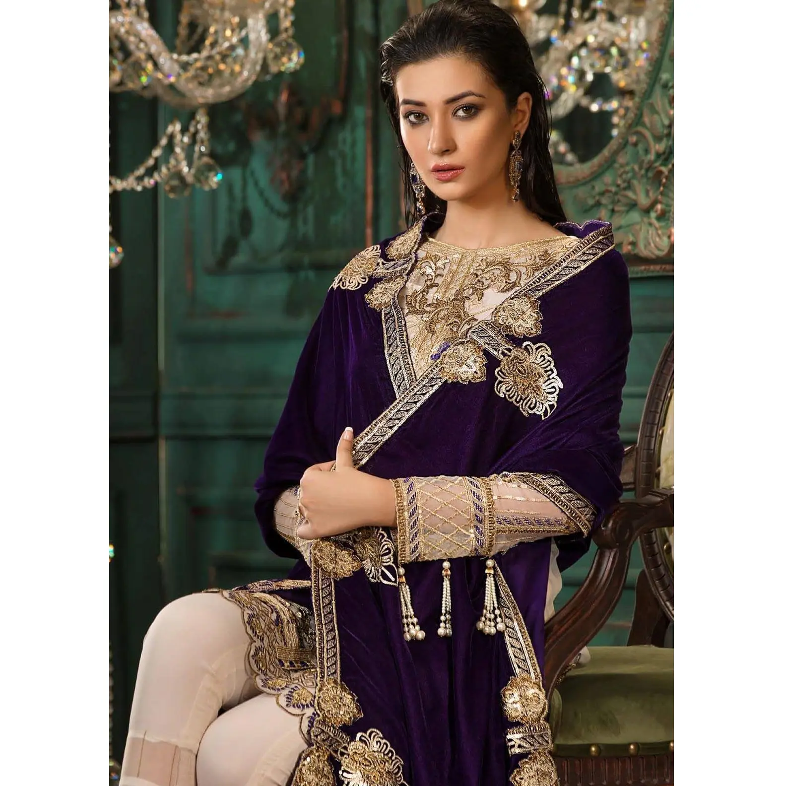 Vestido recto paquistaní e indio salwar kameez, traje étnico de diseñador de AJM, modelo de casa comercial 1057