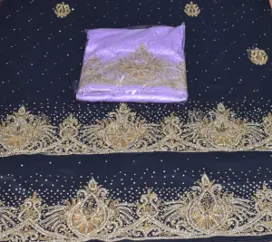 Último Diseño Ecológico: Pañuelo George con Cuentas de 5 Yardas, Pañuelo Africano de Seda para Mujer, Mangas Largas para Adultos, Inspirado en África - Product Image 1