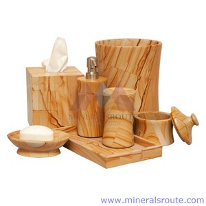 Juego de Accesorios de Baño de Mármol Beige Verona de Alta Calidad, Estilo Piedra Artística, Decoración para el Hogar 2025, Hecho a Mano, Certificado ISO9001 - Product Image 4