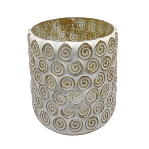 Customized Luxury Top-Selling Cylindrical High-Quality Hand-crafted Multi-Purpose Home <b>Decor</b> White/Golden Mosaic Empty Glass <b>Jar</b> - Product Image 2
