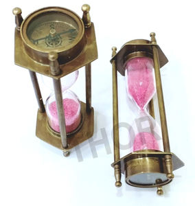 Minuterie de sable nautique en laiton Antique sablier Table horloge boussole à collectionner cadeau Maritime article - Product Image 6