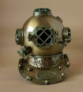Casque de plongée sous-marine en laiton antique Mark V de la marine américaine Casque de plongée de taille réelle avec logo OEM - Product Image 2