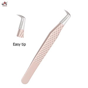 Pinzas de pestañas de acero inoxidable sostenibles recubiertas de melocotón ligero de alta calidad herramienta de belleza para extensiones de pestañas Mega volumen puntiagudas - Product Image 2