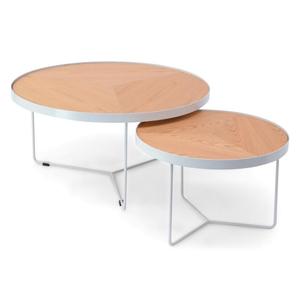 Modern Design <b>Round</b> <b>Nesting</b> Metal Frame Set of 2 with Marble Top Versatile <b>Coffee</b> <b>Table</b> for Living Room Bedroom Office Decor - Product Image 5