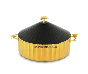 Handmade Bộ 3 Nickel Và Mạ Vàng Lẩu Cho Thiết Bị Thực Phẩm Lẩu Đa Chức Năng Của Sản Xuất Tại Ấn Độ - Product Image 6