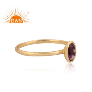 Bague en améthyste violette naturelle pour femmes, vente en gros, plaqué or 925 argent, pierres précieuses, bijoux - Product Image 3