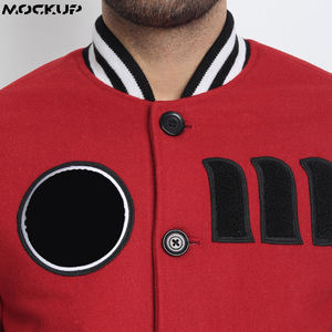 Nouveau modèle de veste de baseball vintage pour hommes, impression fine, broderie en chenille, édition printemps-automne, noir calme - Product Image 6