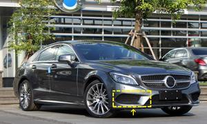 Cho Benz CLS W218 thể thao Sợi Carbon Phía Trước Bội Air Vent Bìa Trim đèn Sương Mù Lưới Grill Khung - Product Image 2