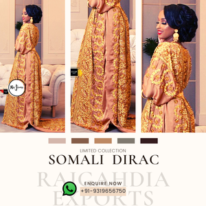 Magnifique robe somalienne pour mariée avec dirac somalien fait main et orné de perles, disponible à un prix abordable - Product Image 4