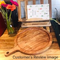 Handgemaakte rozenhouten ecologische Indiase pizzaplaat serveerschaal 12 inch blok kruiden & specerijen dagelijks gebruik