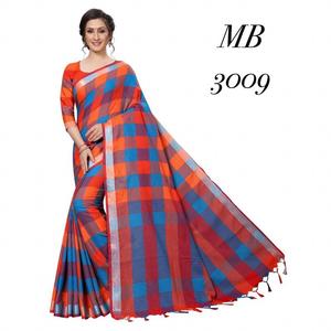 Saree en coton et soie vêtements indiens et pakistanais - Product Image 5