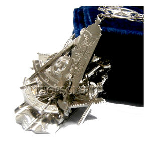 Collar de cadena Masonic Regalia Blue Lodge con manualidades bordadas y joyas de oficial de costura - Product Image 5