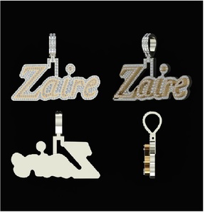 จี้เพชรสำหรับผู้หญิงสีเหลือง/สีขาวทอง10K สามารถปรับแต่งได้ตามต้องการเสน่ห์งานแต่งงานการหมั้นชื่อทันสมัย - Product Image 3