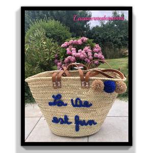 งานฝีมือโมร็อกโก/กระเป๋าฟางทอโมร็อกโกพร้อมป้อมปอม - Product Image 1