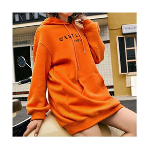 Custom Solid Color Tracksuit Rib Cuff Hoody Pullover Oversize Women with Pocket <b>Workout</b> <b>Hoodies</b> - Product Image 6
