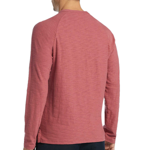 T-shirt à manches longues pour homme, couleur rose, 220 GSM, 100% coton, vente en gros OEM. - Product Image 3