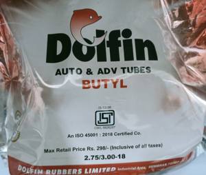 Chambre à air de moto en caoutchouc butyle de haute qualité Dolfin 2.75/3.00-18, fabriquée en Inde, noire, valve TR-29, prix raisonnable - Product Image 4