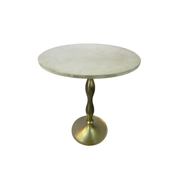Marble Top Coffee Table Based In Metal With Gold Finishing Based Sofa side Table wholesale furniture Design modern glass
