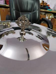 Plateau de Communion en laiton de haute qualité fournitures d'église religieuse modèle en argent avec gravure personnalisée polissage thème d'amour Souvenir - Product Image 2