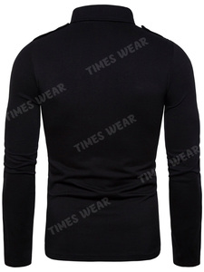 Polo de cuello redondo para hombre, camiseta lisa informal con bolsillo, alta calidad - Product Image 6