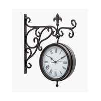Horloge noire Double Face Horloge De Gare