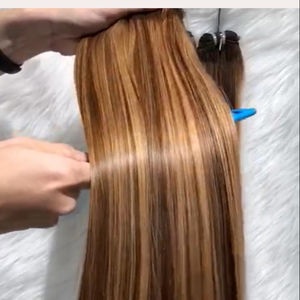 ผมมนุษย์แท้ทอแบบไม่ผ่านกระบวนการผมตรงทรงยาวทำจากกระดูกสองชั้นสุดหรูเรียงตามเส้นผมเวียดนาม - Product Image 4