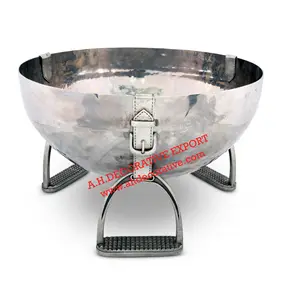 Solid Aluminum Silver Champagne <b>Ice</b> Bucket Bowl Tub on 3 <b>Footed</b> Stands for Bar Party for Hotel Decoration New Wine Cooler - Product Image 1