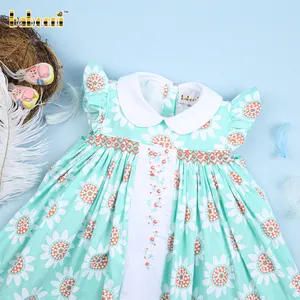 Cô Gái Nhỏ Hình Học Smocked Dress OEM ODM Bán Buôn Cô Gái Smocked Dress Cho Girls-BB2573