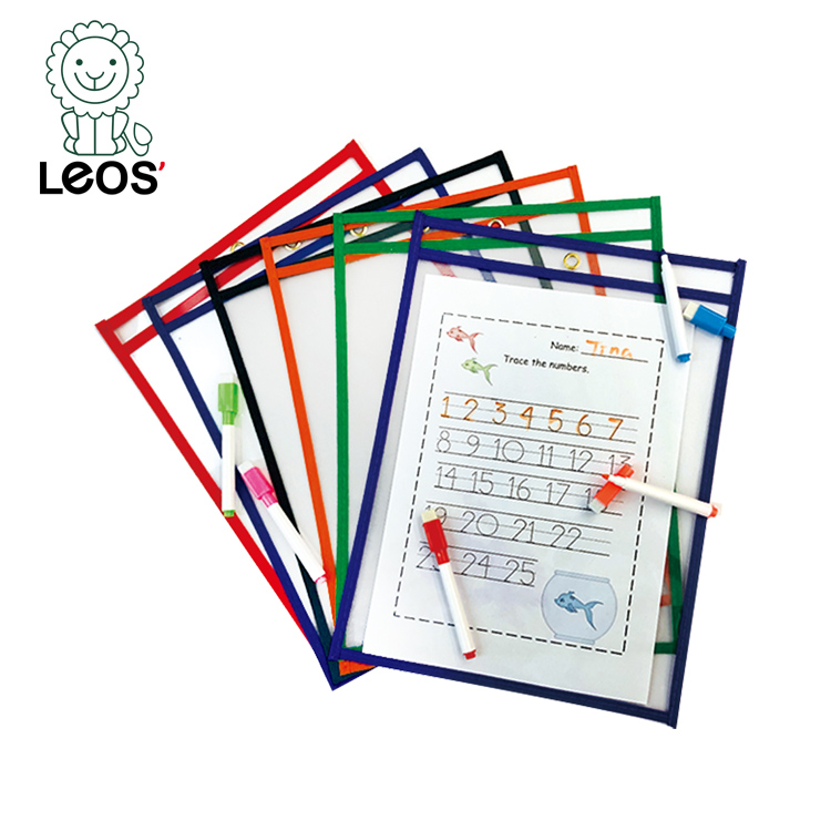 Фабричное производство, виниловые неоновые Прошитые сухие стираемые карманы, рукава для школьников и детей из Китая