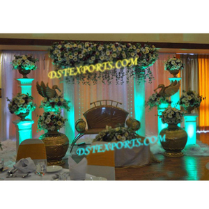 Macetas Decorativas para Escenario de Boda, Macetas Decoradas para Bodas Indias, Decoración Glamorosa para Escenario de Boda, Maceta de Fibra de Vidrio para EE. UU. y Reino Unido - Product Image 1