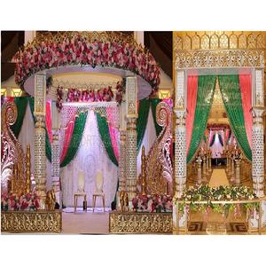 Décoration élégante de mandap de mariage indien traditionnel Maharani, décoration de mandap en fibre Maharani, mandap de mariage indien du sud glamour, USA - Product Image 1