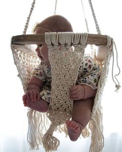 From India Handmade Macrame Baby Swing Natural Rope <b>Hammock</b> for Baby Macrame Swing Chair for Babies - Product Image 1
