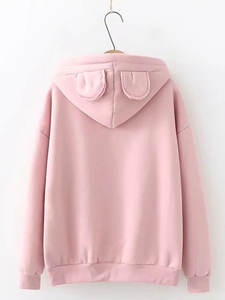 Venta al por mayor conejito bordado precio barato mujeres ropa atlética sudaderas con capucha de manga completa transpirable - Product Image 2