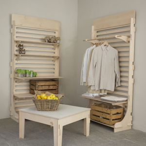 Top Made in Italy interblocco personalizzabile 30cm ad incastro ganci in legno per Display a parete - Product Image 3