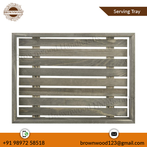 Bandeja para servir de madera de pino hecha a mano, color vintage, de fabricante indio, exportador, precio al por mayor, ideal para servir en casa - Product Image 2