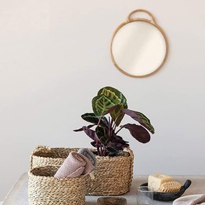 Miroir en rotin fait à la main, finition naturelle, design élégant, parfait pour la décoration murale intérieure et extérieure - Product Image 2