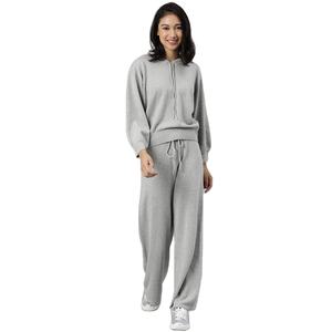 Ensemble de jogging unisexe hiver 2025 pour femme, 2 pièces, à capuche, respirant, grandes tailles, écoresponsable, avec logo personnalisé - Product Image 1