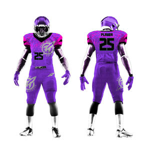 ชุดกีฬาอเมริกันฟุตบอลแบบมืออาชีพ ดีไซน์ล่าสุดปี 2025 เสื้อและกางเกงแบบซับลิเมชั่น สไตล์เสื้อเชิ้ต - Product Image 4