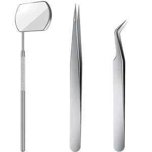 Nuevo Espejo para Pestañas, Espejo de Alta Calidad con Pinzas Curvas Premium para Extensión de Pestañas - Product Image 1