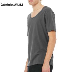 Camiseta de algodón orgánico con cuello redondo y palangre para hombre, camiseta de manga corta con cuello de alcance, camiseta SoftStyle para adultos - Product Image 2